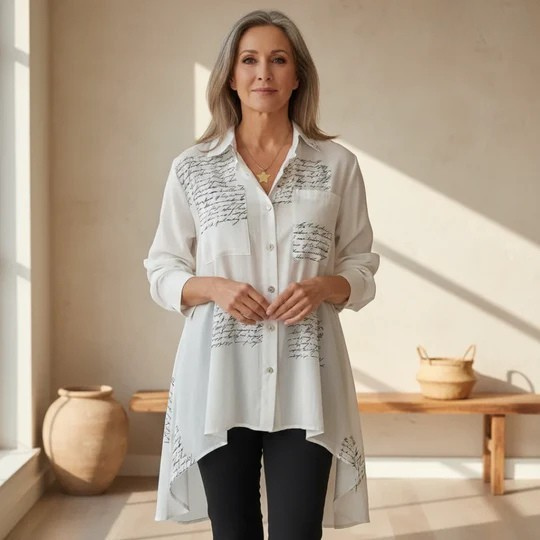 Zoey - Handwritten Button-Up Shirt